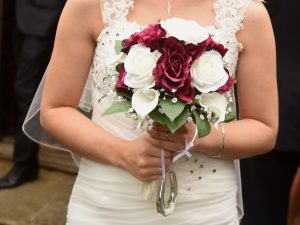 Burgundy & Cream Rose Bridal Bouquet - £84.50