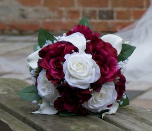 Burgundy & Cream Rose Bridal Bouquet - £84.50