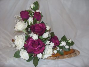 Burgundy & Cream Rose Arrangement - £90.00