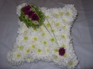 Cushion Tribute - White & Burgundy - £40.00