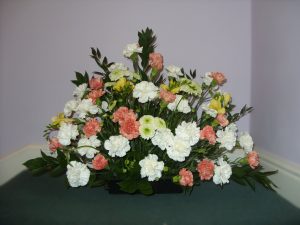 Carnation, Crysanth & Freesia Arrangement - £86.00