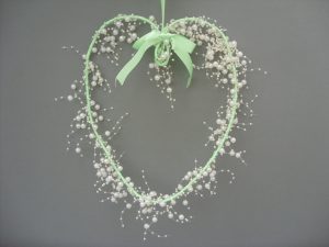 Heart Garland - Green & Cream - £10.00