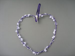 Heart Garland - Purple with White Rosebuds - £10.00