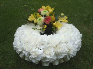 Carnation & Freesia Wreath - £68.50