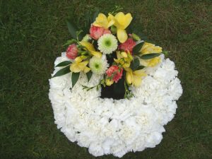 Carnation & Freesia Wreath - £68.50