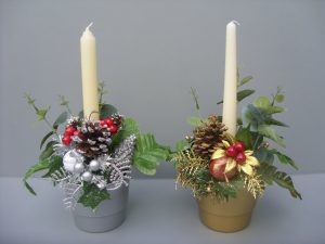 Silver & Gold Christmas Planters - £11.50 each