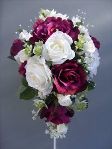 Burgundy & Cream Rose Bridal Bouquet - £90.50