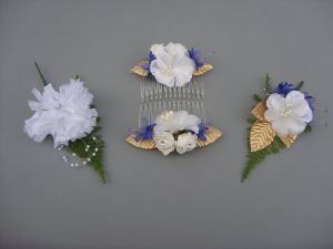 Hair Combs - £4.00 each, Boutonniere - £2.00 & Corsage - £3.50