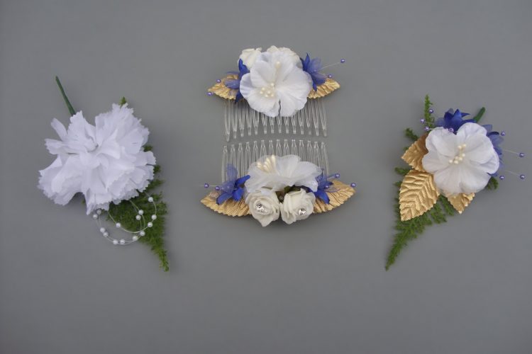 Hair Combs - £4.00 each, Boutonniere - £2.00 & Corsage - £3.50