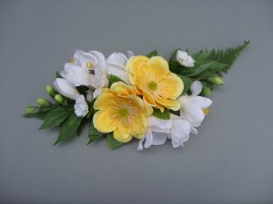 Cake Decoration - Yellow Anemone with Rose, Freesia & Asparagus Fern - from £19.00
