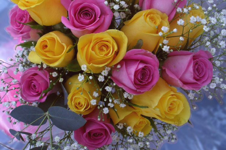 Rose & Gypsophila Aqua Bouquet